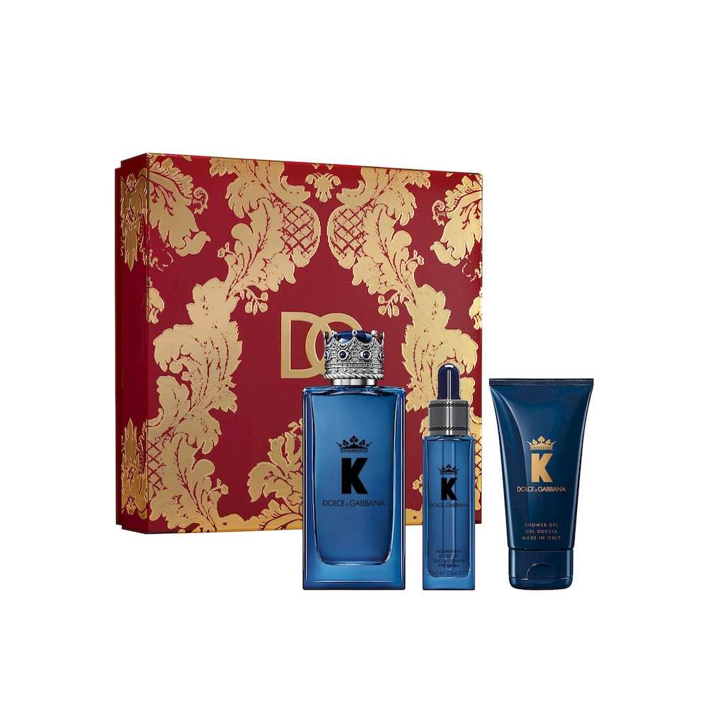 Set Dolce & Gabbana: K By Dolce Gabbana, Eau De Parfum, For Men, 100 ml + K By Dolce Gabbana, Beard Oil, 25 ml + K By Dolce Gabbana, Cleansing, Shower Gel, For All Skin Types, 50 ml