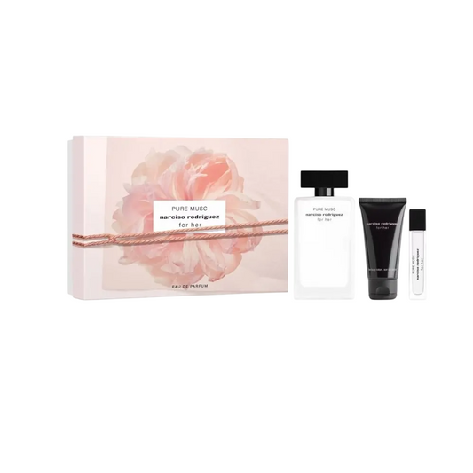 Set Narciso Rodriguez: Pure Musc, Eau De Parfum, For Women, 100 ml + Pure Musc, Eau De Parfum, For Women, 10 ml + Pure Musc, Hydrating, Body Lotion, 50 ml