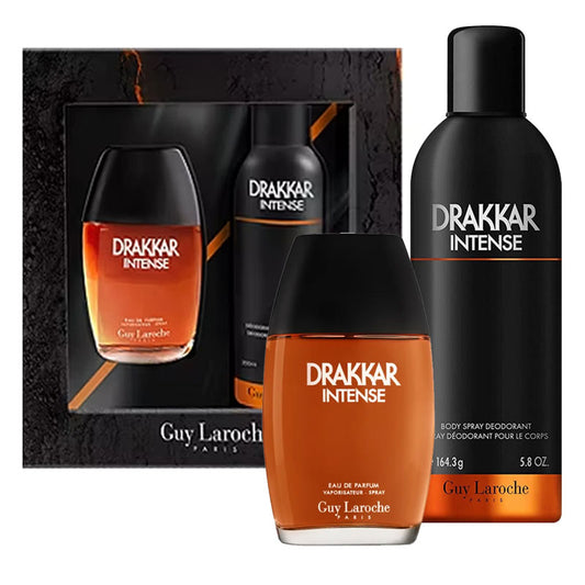 Set Guy Laroche: Drakkar Noir Intense, Eau De Parfum, For Men, 100 ml + Drakkar Noir Intense, Body Spray, 200 ml