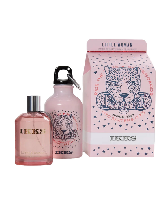Set Ikks: Little Woman, Eau De Toilette, For Women, 100 ml + Little Woman, GWP Glass Water Bottle Pink